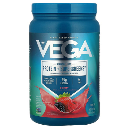 Vega, Premium Protein + Supergreens™, Berry, 1 lb 6 oz (624 g)