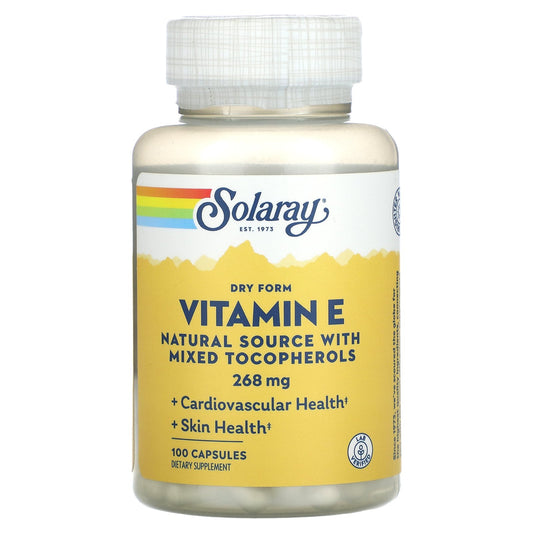 Solaray, Dry Form Vitamin E, 268 mg, 100 Capsules