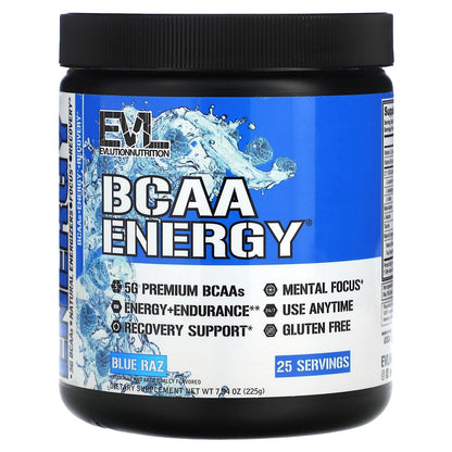 EVLution Nutrition, BCAA Energy, Blue Raz, 7.94 oz (225 g)