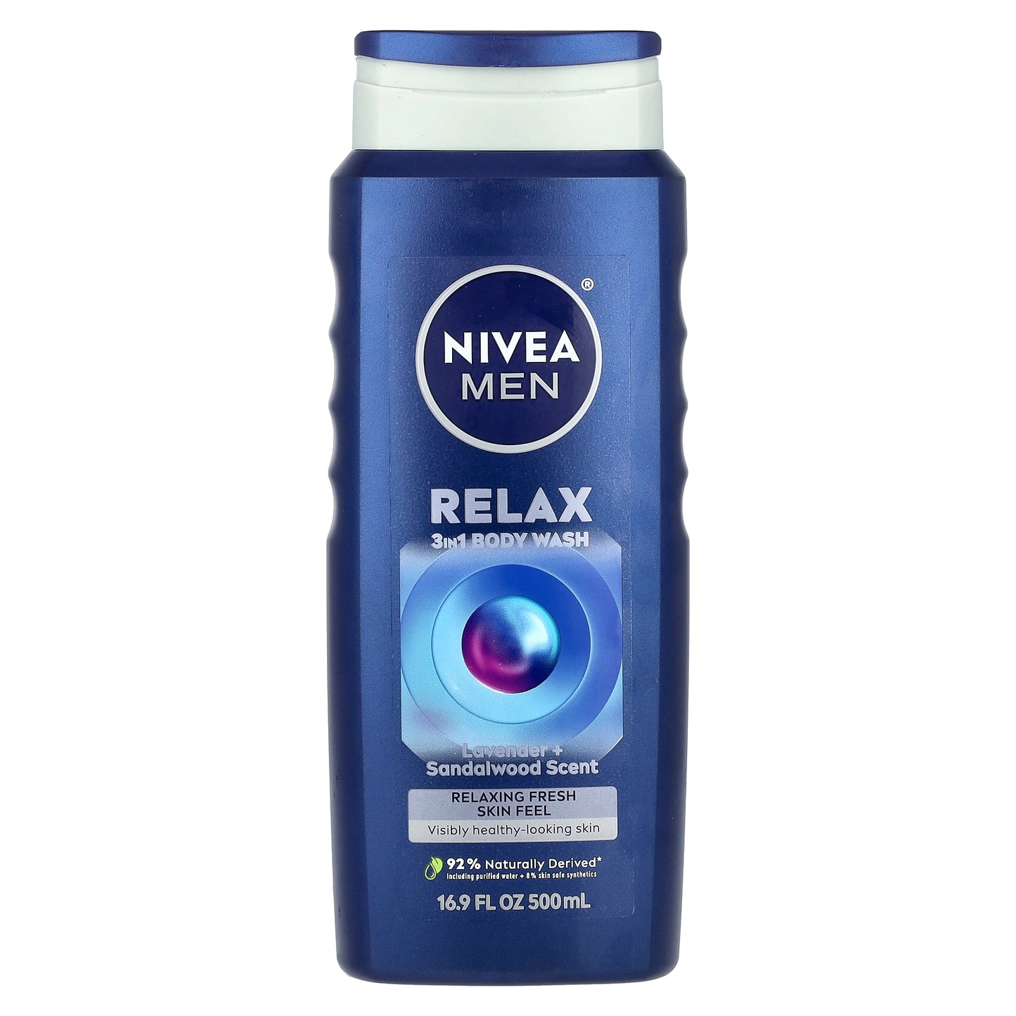 Nivea, Men, Relax 3 in 1 Body Wash, Lavender + Sandalwood, 16.9 fl oz (500 ml)