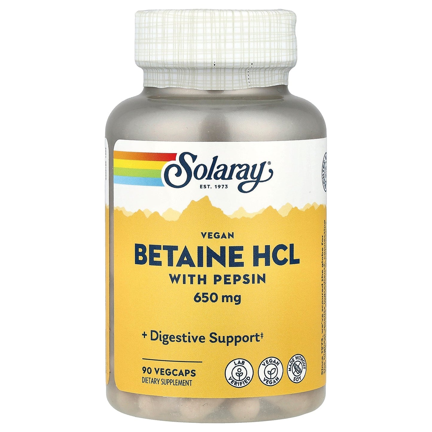 Solaray, Betaine HCL with Pepsin, 90 VegCaps