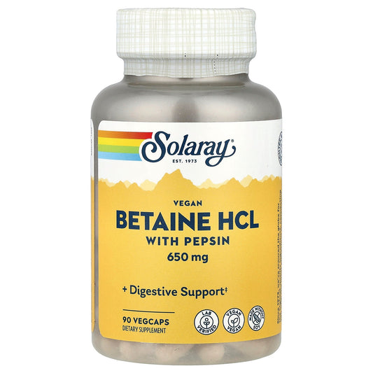 Solaray, Betaine HCL with Pepsin, 90 VegCaps