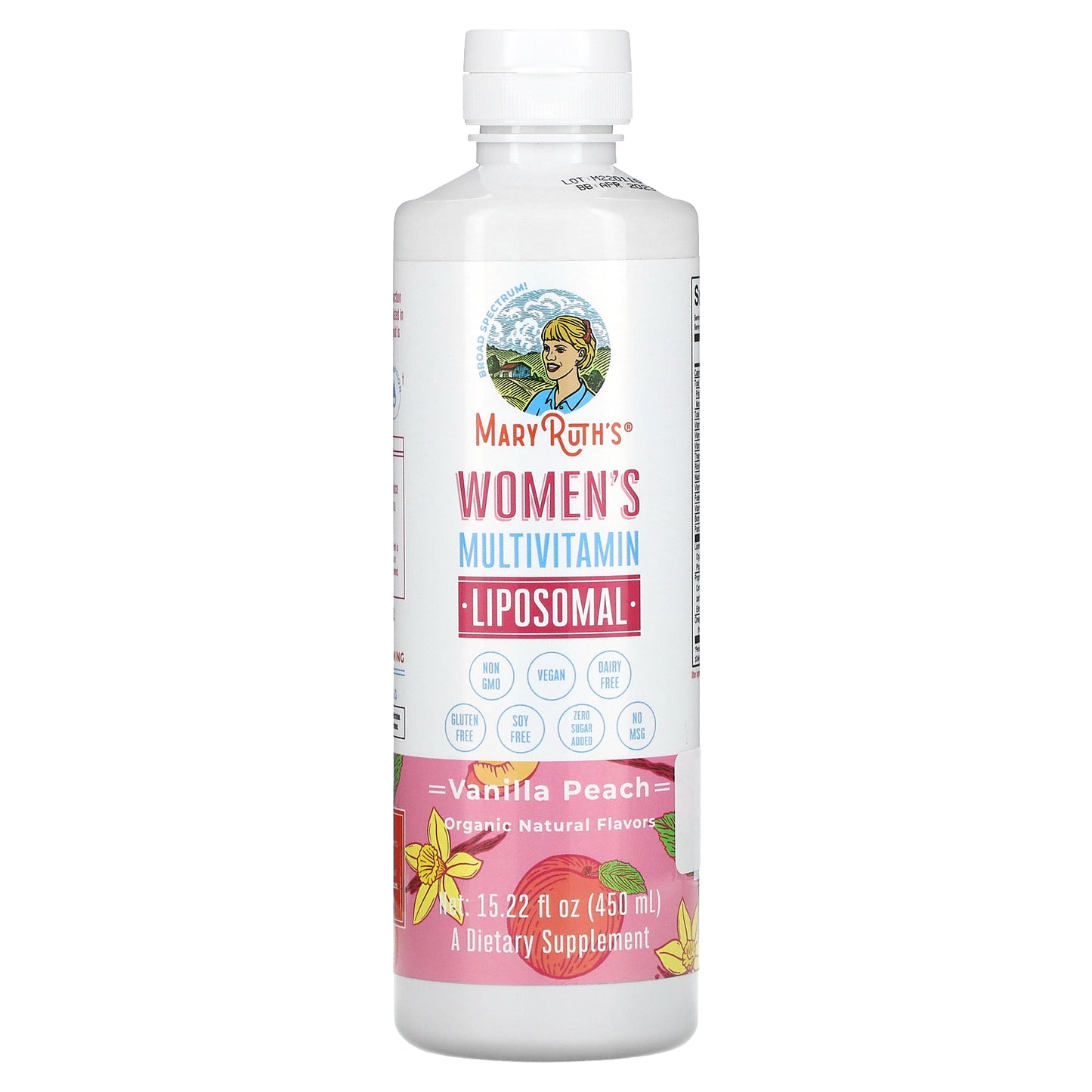 MaryRuth's, Women's Multivitamin Liposomal, Vanilla Peach , 15.22 fl oz (450 ml)