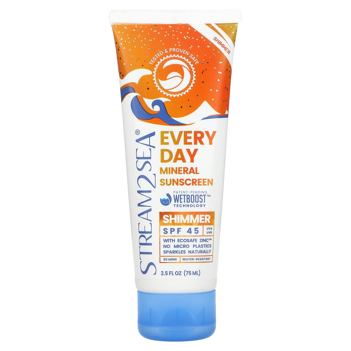 Stream2Sea, Every Day Mineral Sunscreen, Shimmer, SPF 45, 2.5 fl oz (75 ml)