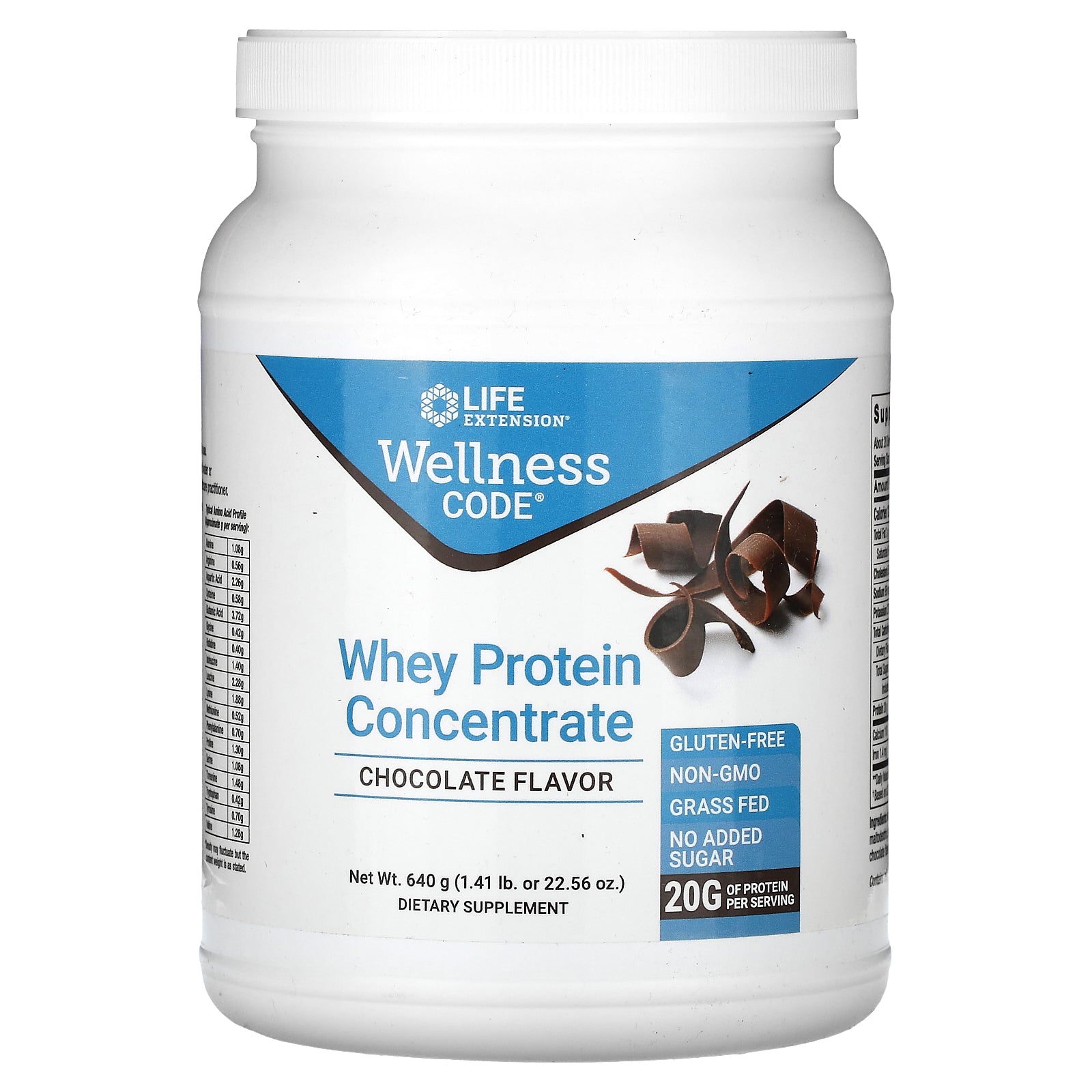 Life Extension, Wellness Code, Whey Protein Concentrate, Chocolate, 1.41 lb (640 g)