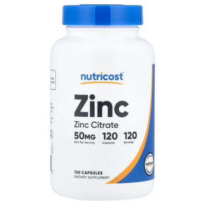 Nutricost, Zinc, 50 mg, 120 Capsules