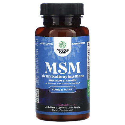 Nature's Craft, MSM, Maximum Strength, 1,000 mg, 60 Tablets