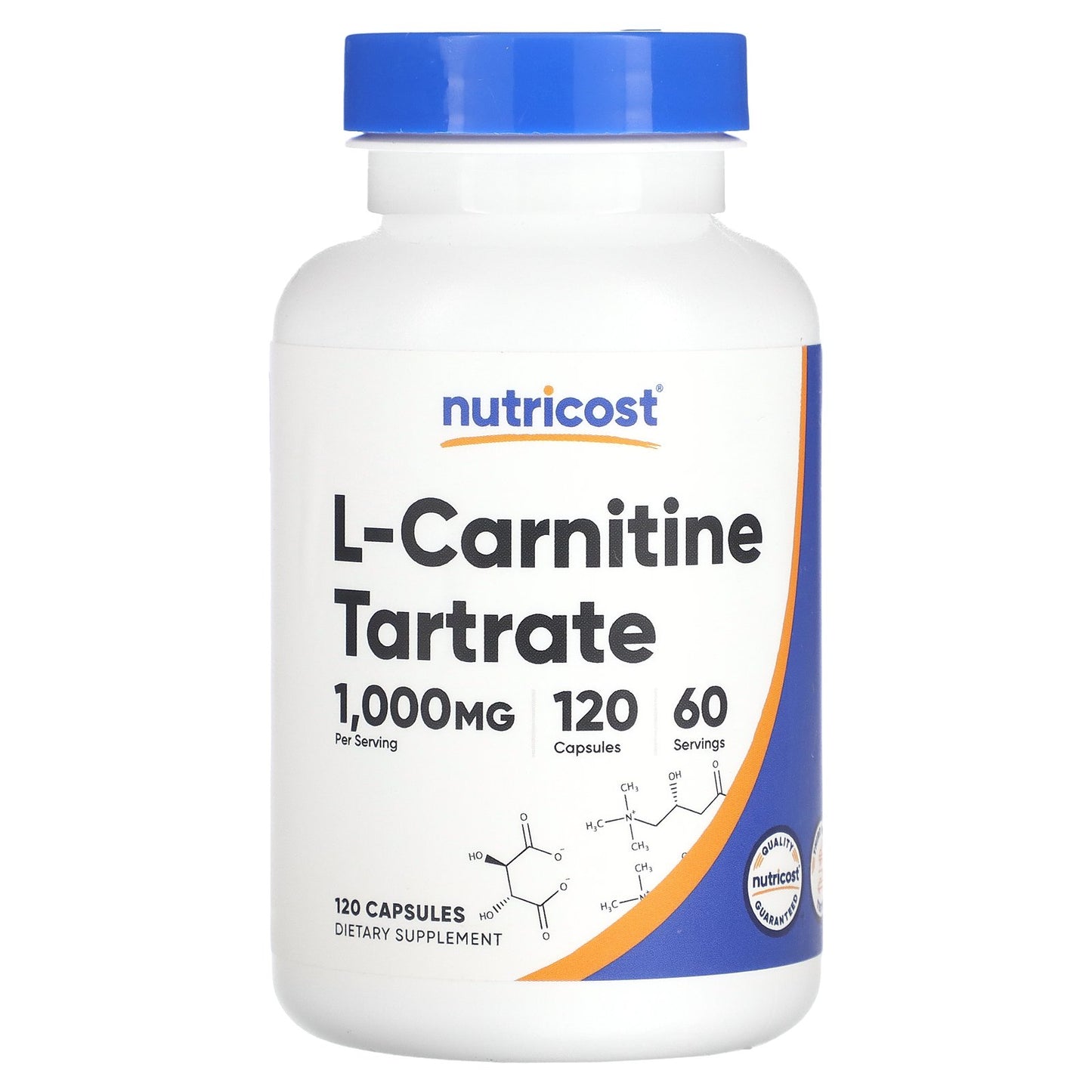 Nutricost, L-Carnitine Tartrate, 1,000 mg, 120 Capsules (500 mg per Capsule)