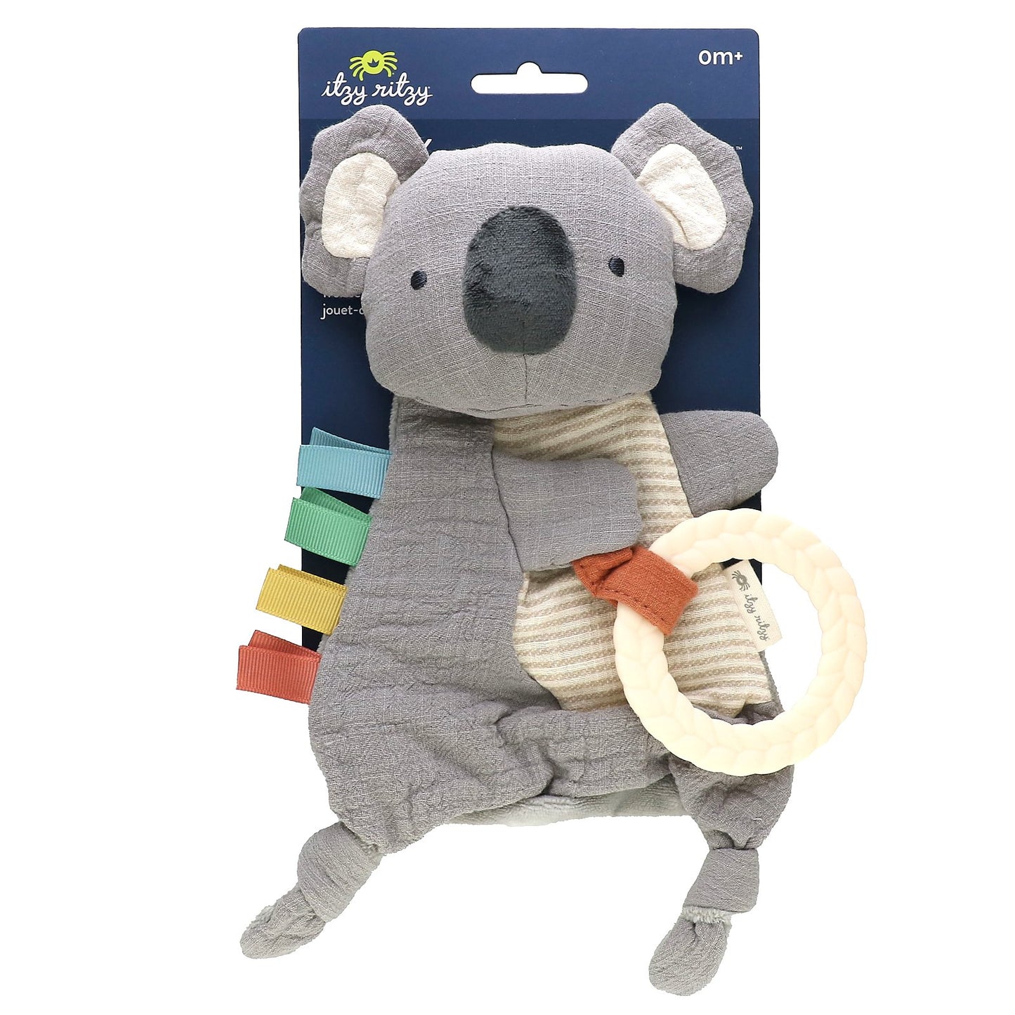 itzy ritzy, Bitzy Crinkle, Sensory Crinkle Toy with Teether, 0 Months+, Koala, 1 Count