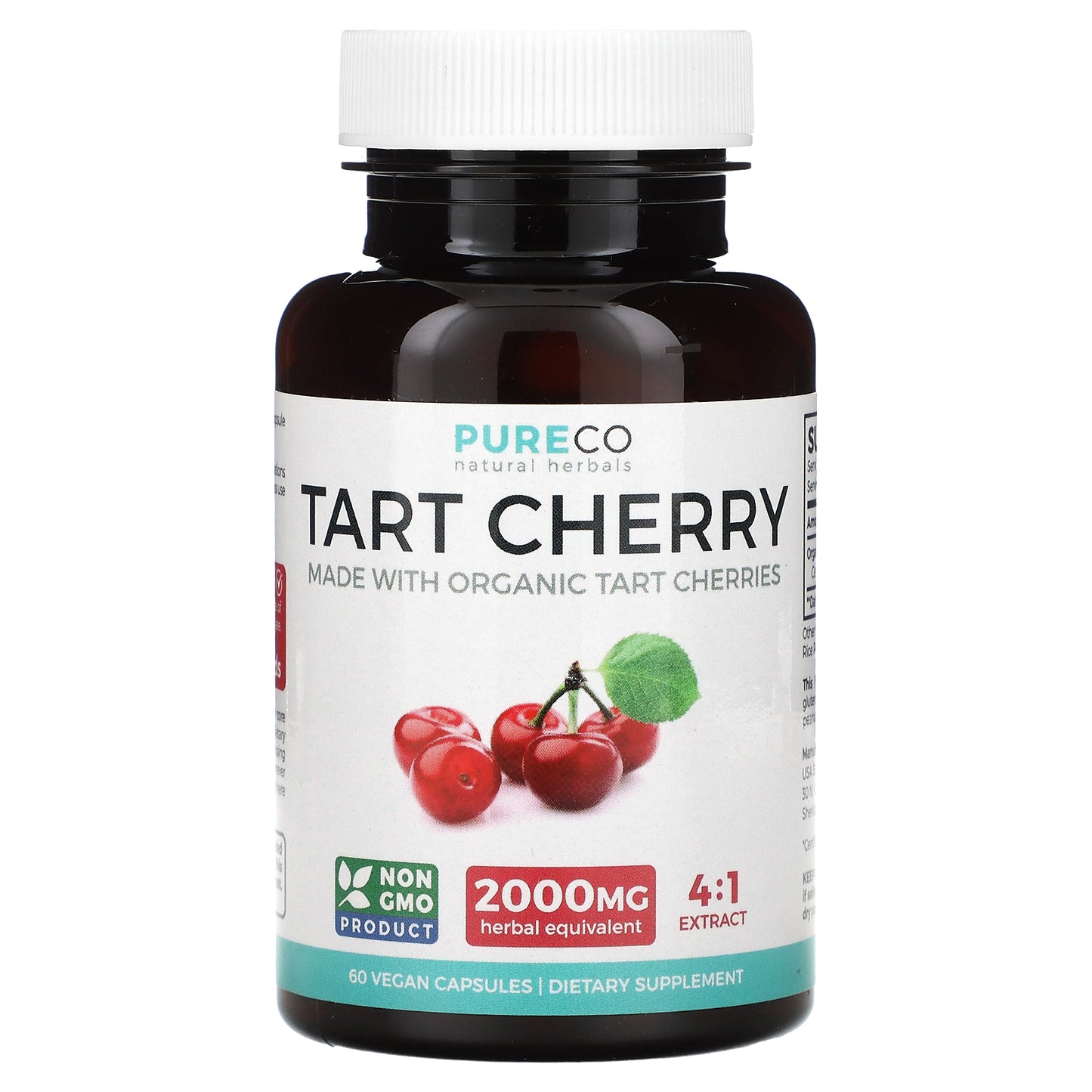 Pure Co., Tart Cherry, 500 mg, 60 Vegan Capsules