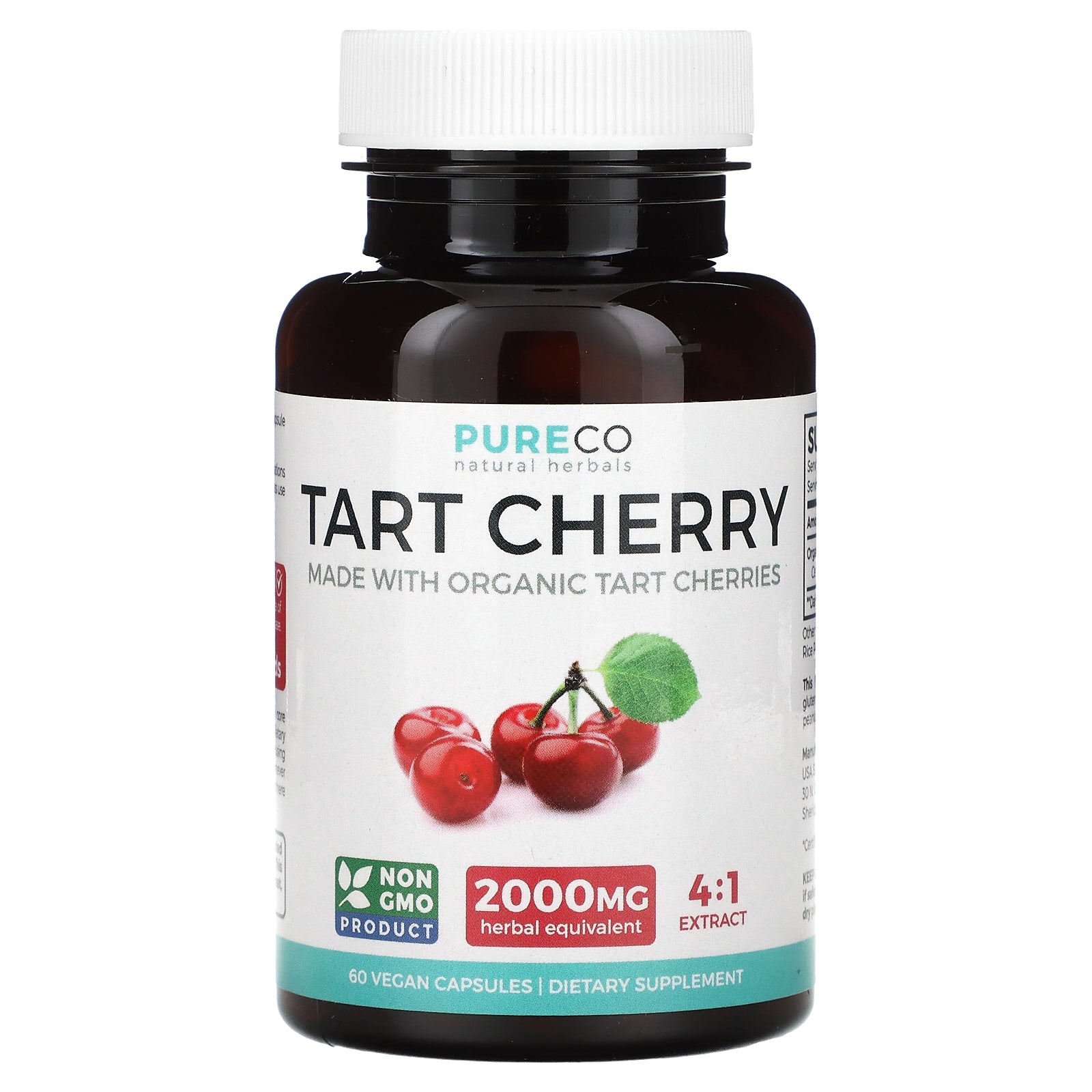 Pure Co., Tart Cherry, 500 mg, 60 Vegan Capsules