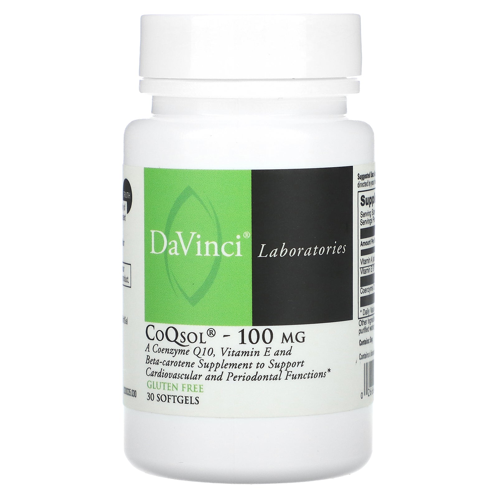 DaVinci Laboratories, CoQsol, 100 mg , 30 Softgels