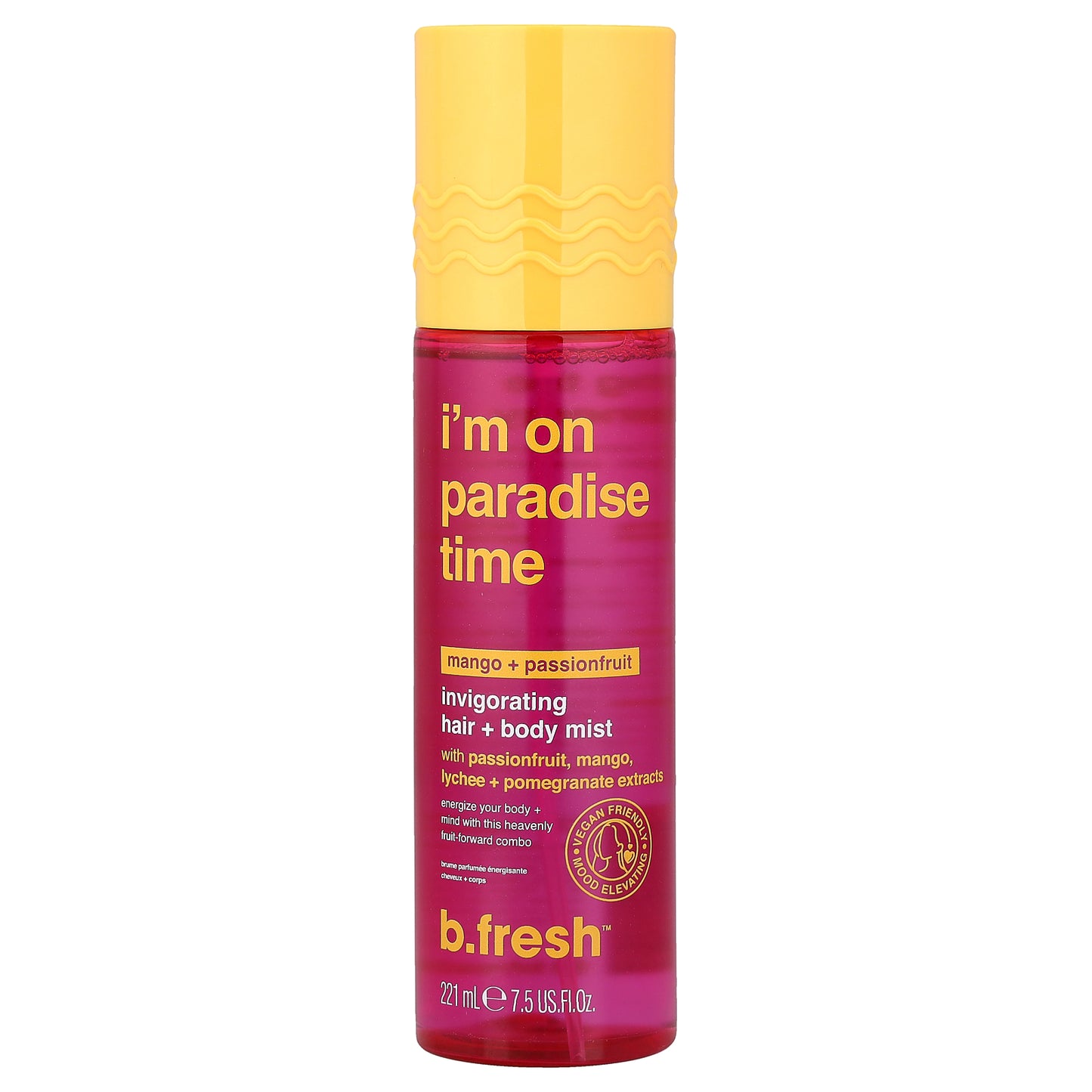 b.fresh, I'm on Paradise Time, Invigorating Hair + Body Mist, Mango + Passionfruit, 7.5 fl oz (221 ml)