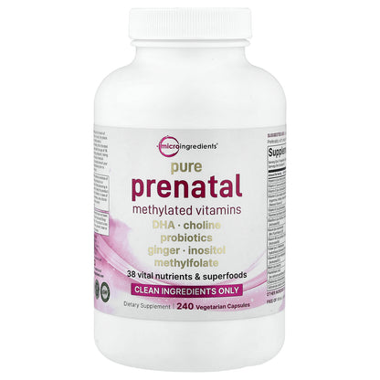 Micro Ingredients, Pure Prenatal Methylated Vitamins, 240 Vegetarian Capsules