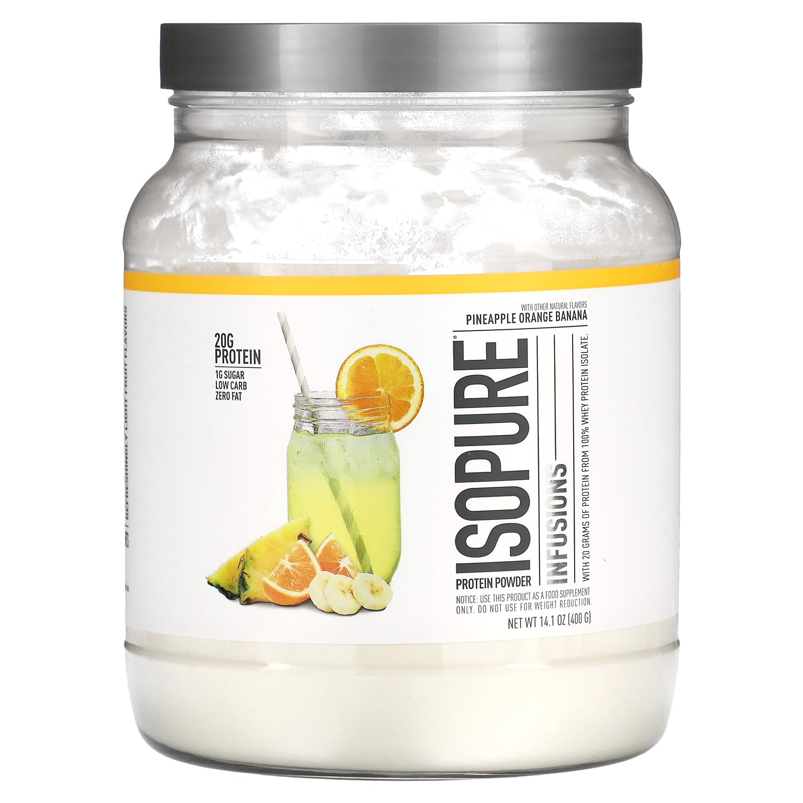 Isopure, Infusions Protein Powder, Pineapple Orange Banana, 14.1 oz (400 g)