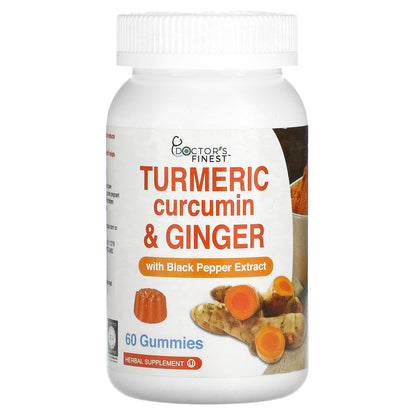 Doctor's Finest, Turmeric Curcumin & Ginger with Black Pepper Extract, 60 Gummies