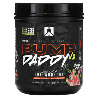 RYSE, Pump Daddy V2, Non-Stim Pre-Workout, Candy Watermelon, 1.44 lb (652 g)