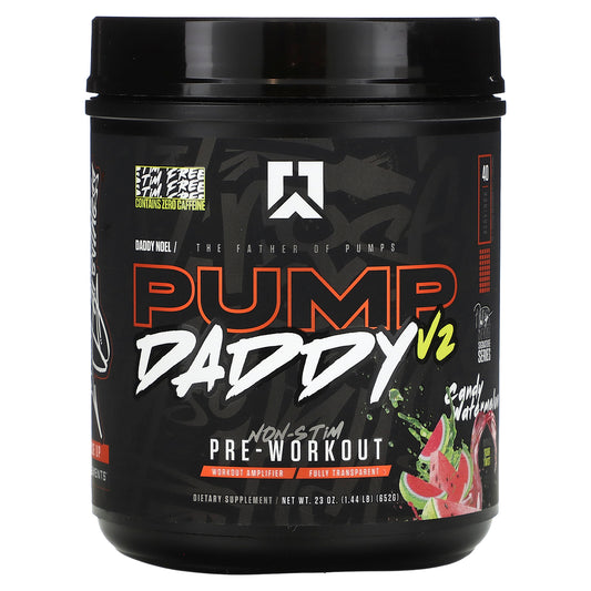 RYSE, Pump Daddy V2, Non-Stim Pre-Workout, Candy Watermelon, 1.44 lb (652 g)