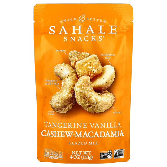 Sahale Snacks, Glazed Mix, Tangerine Vanilla Cashew-Macadamia, 4 oz (113 g)
