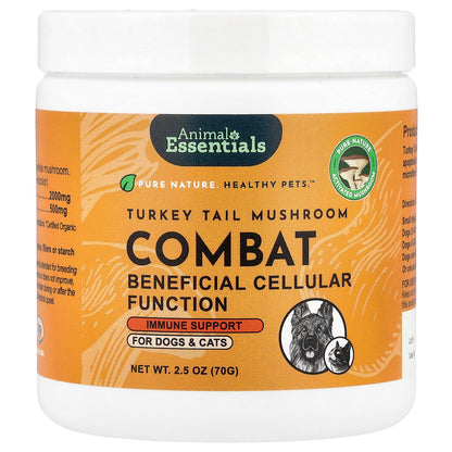 Animal Essentials, Turkey Tail Mushroom Combat, For Dogs & Cats, 2.5 oz (70 g)