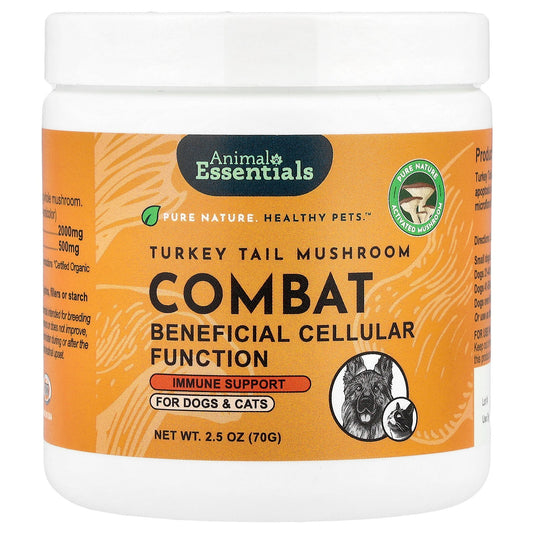Animal Essentials, Turkey Tail Mushroom Combat, For Dogs & Cats, 2.5 oz (70 g)