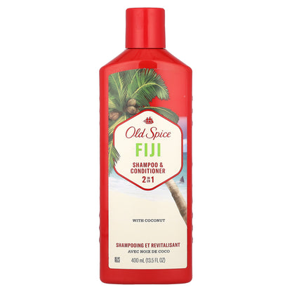 Old Spice, 2 in 1 Shampoo & Conditioner, Fiji with Coconut, 13.5 fl oz (400 ml)