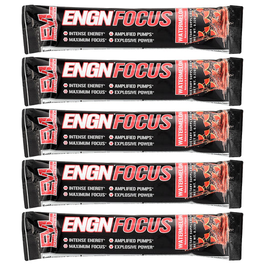 EVLution Nutrition, ENGN® Focus, Watermelon, 5 Packets, 0.32 oz (9 g) Each