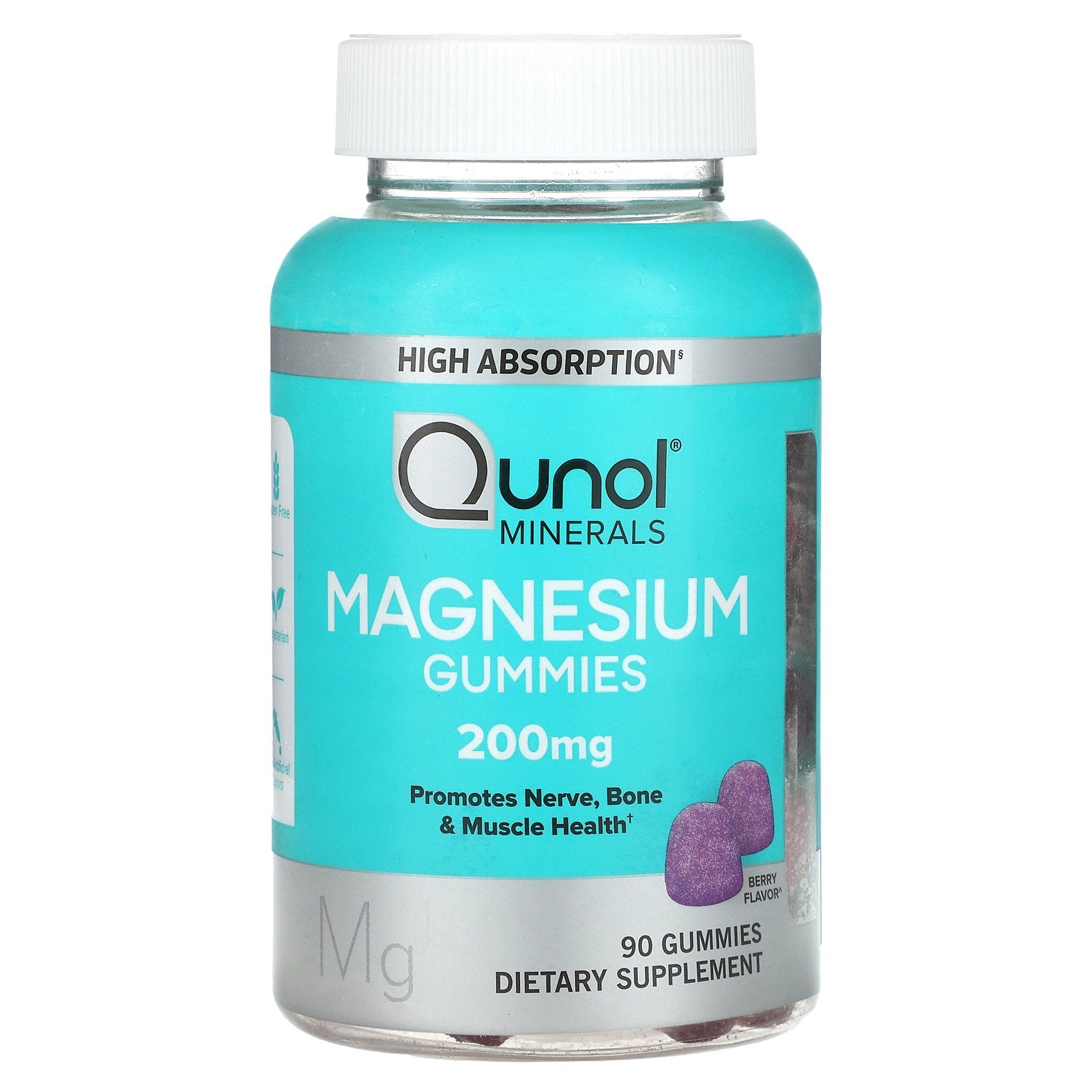Qunol, Magnesium Gummies, Berry, 90 Gummies (100 mg per Gummy)