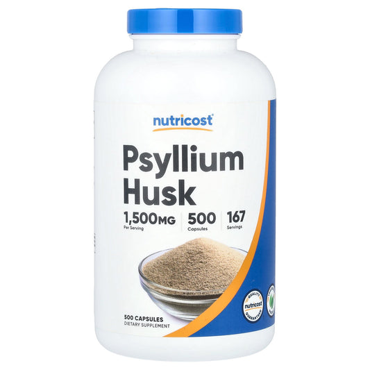 Nutricost, Psyllium Husk, 500 Capsules (500 mg per Capsule)