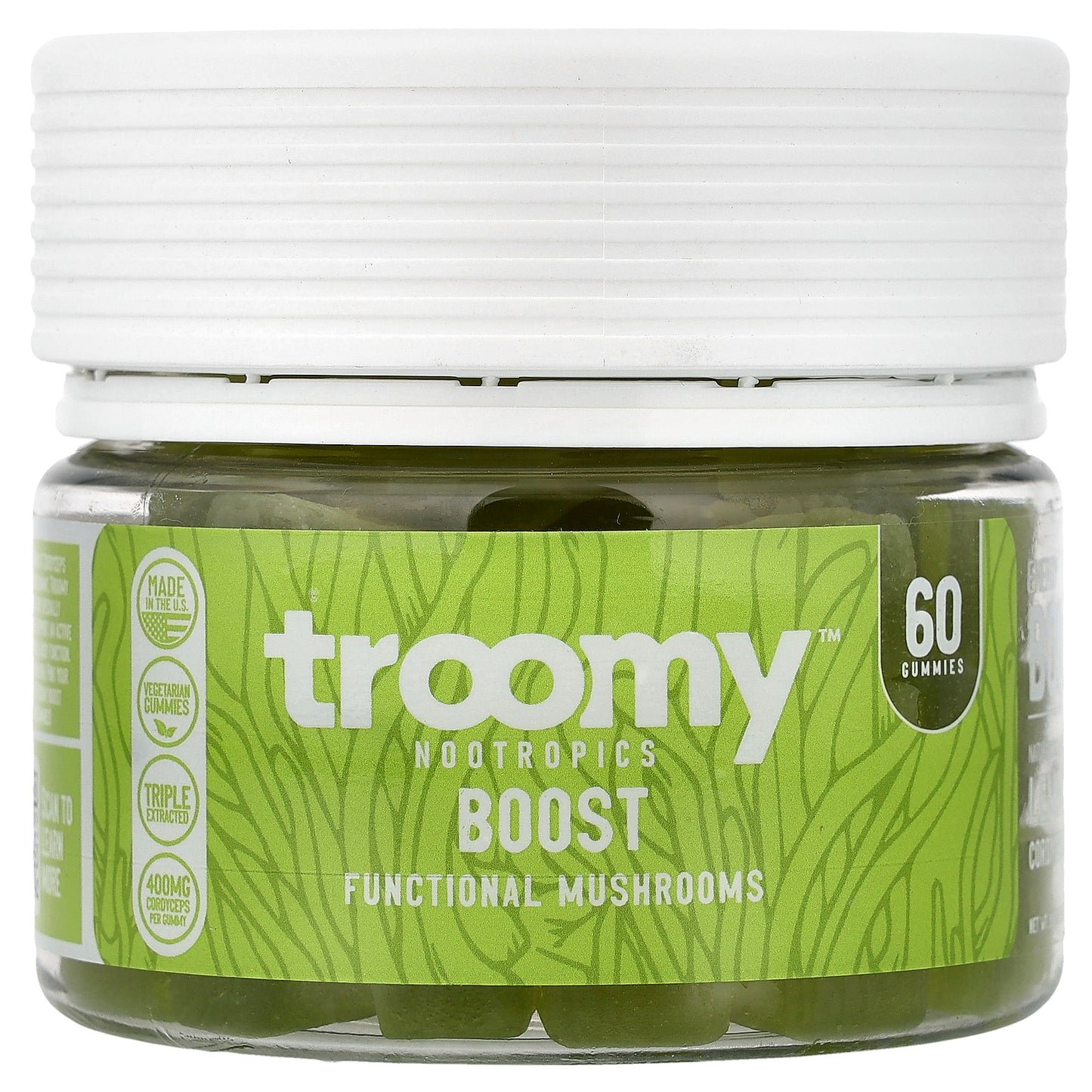 Troomy Nootropics, Boost, Functional Mushrooms Gummies, Lemon Lime, 60 Gummies