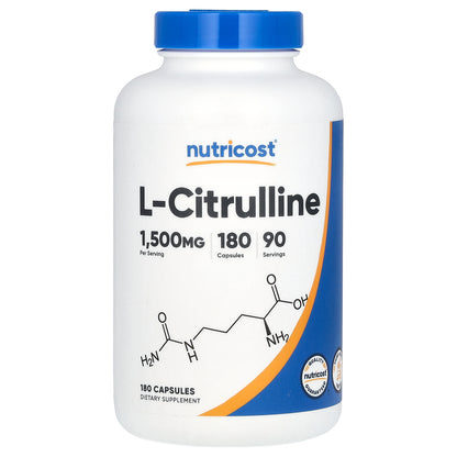 Nutricost, L- Citrulline, 1,500 mg, 180 Capsules (750 mg per Capsule)