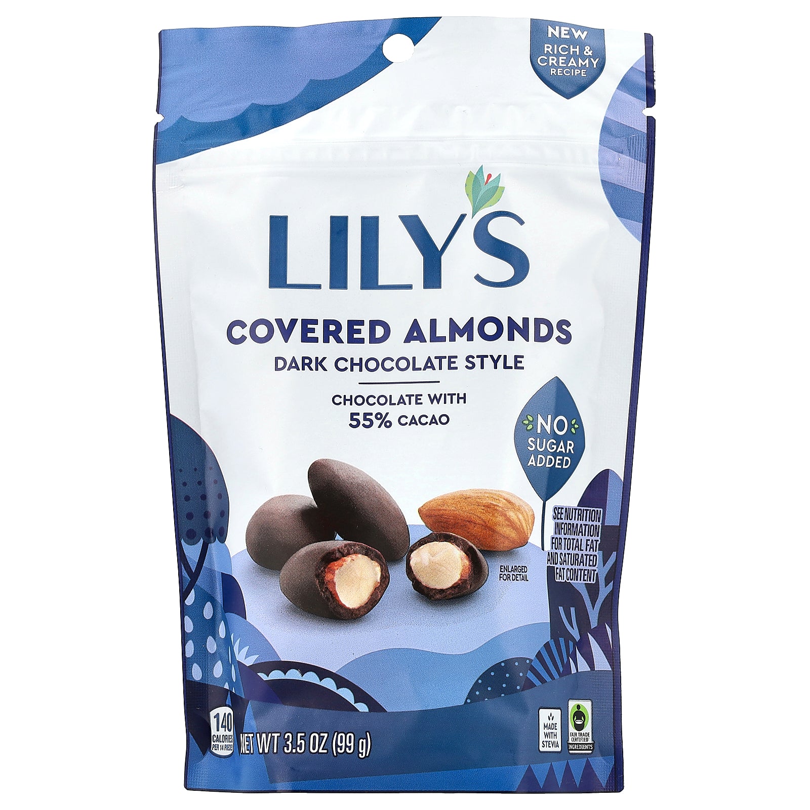 Lily's Sweets, Covered Almonds, Dark Chocolate Style, 3.5 oz (99 g)