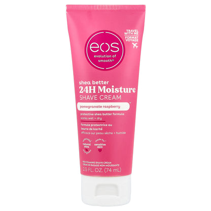 EOS, Shea Better, 24H Moisture Shave Cream, Pomegranate Raspberry, 2.5 fl oz (74 ml)