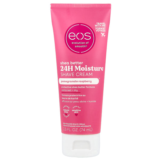 EOS, Shea Better, 24H Moisture Shave Cream, Pomegranate Raspberry, 2.5 fl oz (74 ml)