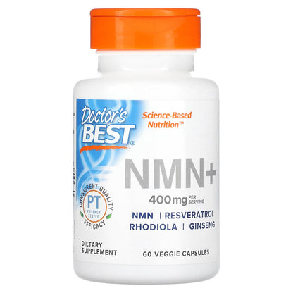 Doctor's Best, NMN+, 400 mg, 60 Veggie Capsules (200 mg per Capsule)