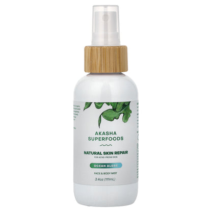 Akasha Superfoods, Natural Skin Repair Mist, For Acne Prone Skin, Ocean Algae, 3.4 oz (111 ml)