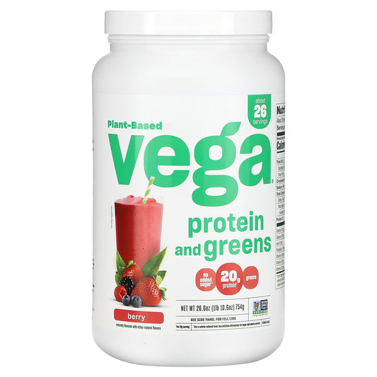 Vega, Plant Based Protein and Greens, Berry, 1 lb 10.6 oz (754 g)