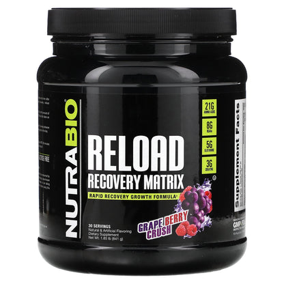 NutraBio, Reload Recovery Matrix, Grape Berry Crush, 1.85 lb (841 g)