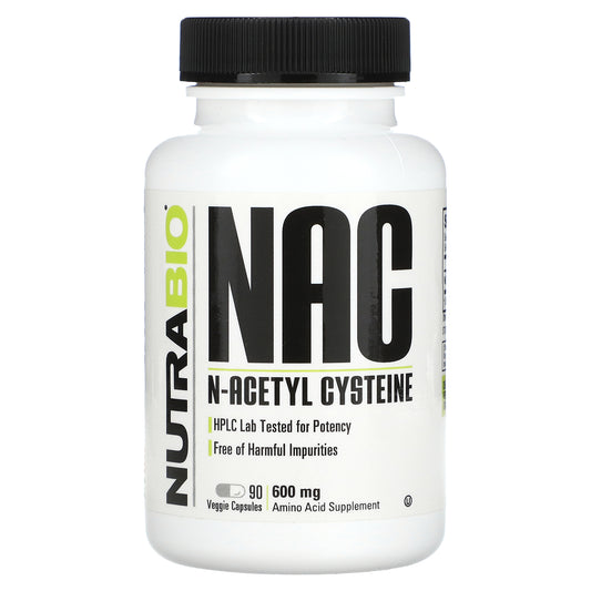 NutraBio, NAC N-Acetyl Cysteine, 600 mg, 90 Veggie Capsules