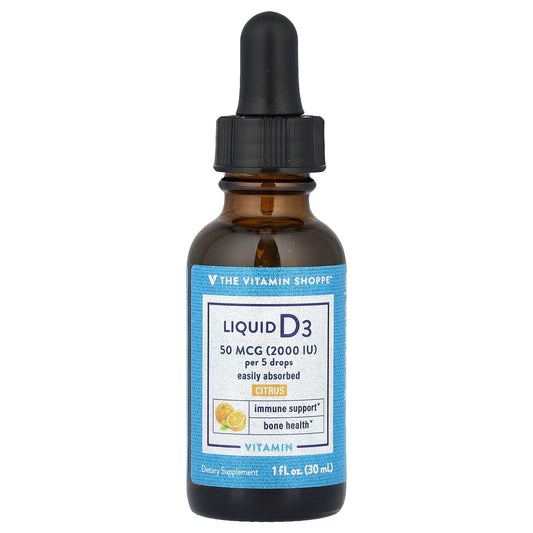 The Vitamin Shoppe, Liquid Vitamin D3, Citrus, 50 mcg (2,000 IU), 1 fl oz (30 ml)