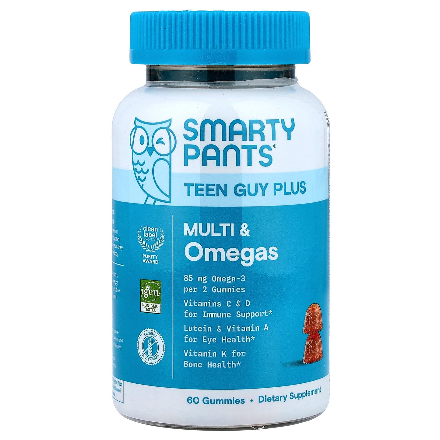 SmartyPants, Teen Guy Plus Multi & Omegas, Pineapple Orange, 60 Gummies