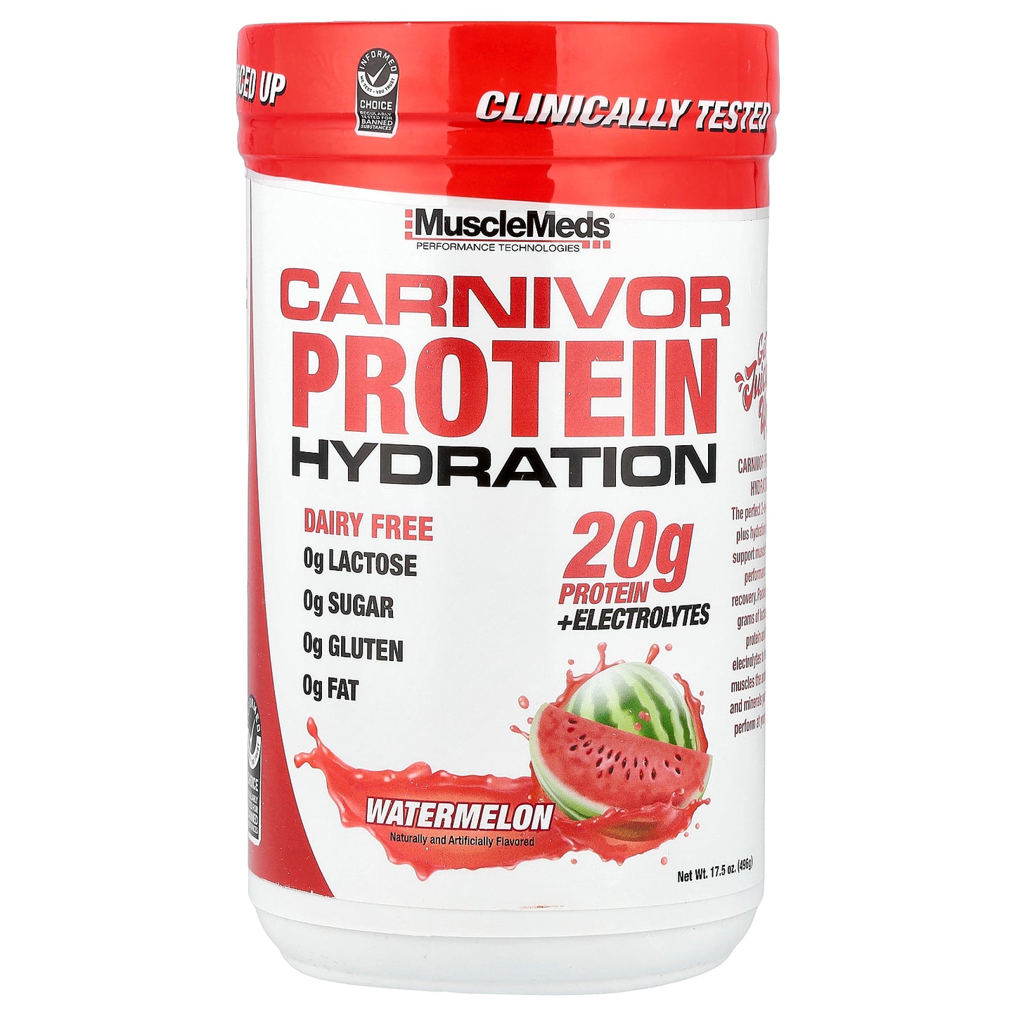 MuscleMeds, Carnivor Protein Hydration, Watermelon, 17.5 oz (496 g)
