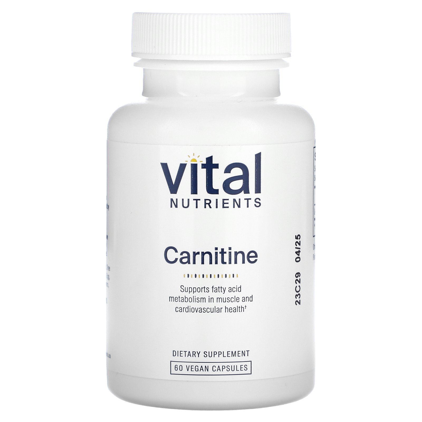 Vital Nutrients, Carnitine, 500 mg, 60 Vegan Capsules