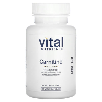 Vital Nutrients, Carnitine, 500 mg, 60 Vegan Capsules