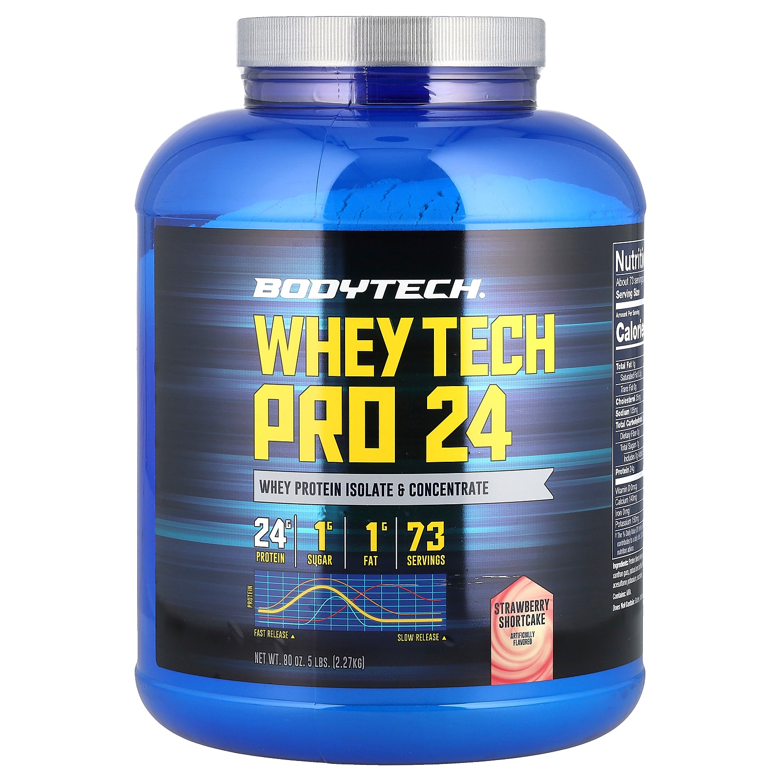 BodyTech, Whey Tech Pro 24, Strawberry Shortcake, 5 lbs (2.27 kg)