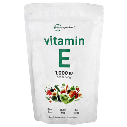 Micro Ingredients, Vitamin E, 240 Softgels (500 IU per Softgel)