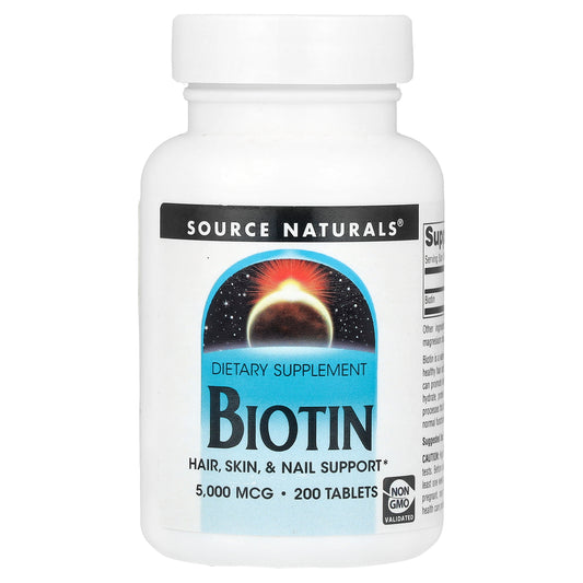 Source Naturals, Biotin, 5,000 mcg , 200 Tablets