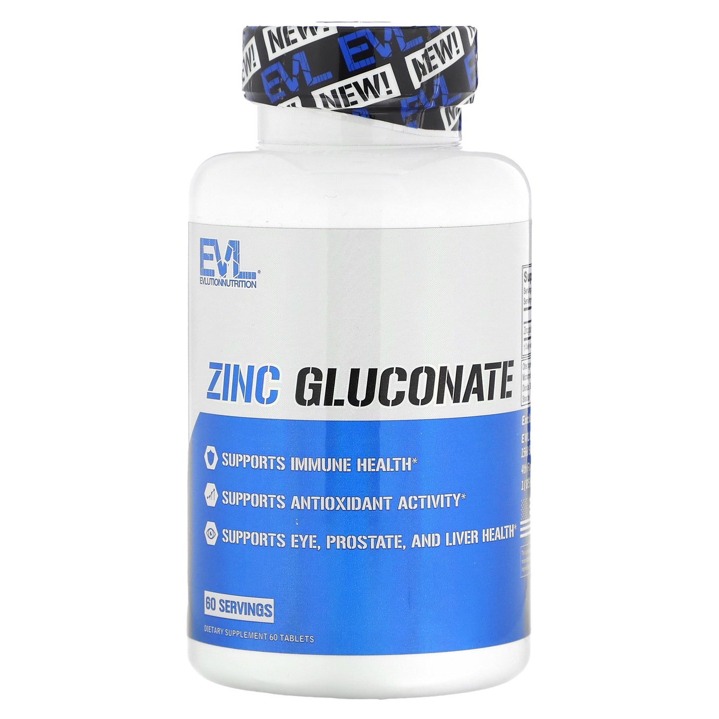 EVLution Nutrition, Zinc Gluconate, 76 mg, 60 Tablets