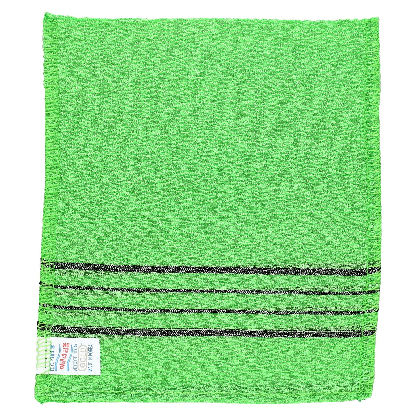 Goldsangsa, Exfoliating Washcloth, Green, 4 Count