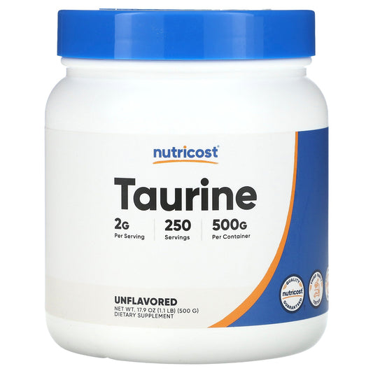 Nutricost, Taurine, Unflavored, 17.9 oz (500 g)